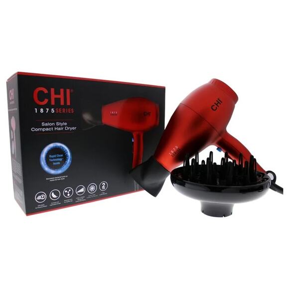 CHI Other - CHI 1875 Series Ionic Lightweight Compact Hair Dryer Diffuser, Nozzle Ruby Red